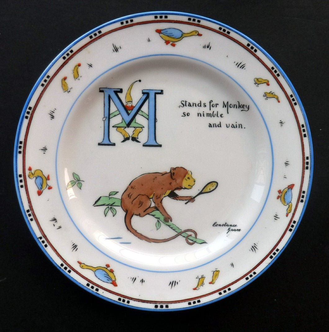 Extremely Rare Paragon Child's Tea or Side Plate. Animal Alphabet Series. 