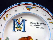 Load image into Gallery viewer, Extremely Rare Paragon Child&#39;s Tea or Side Plate. Animal Alphabet Series. &quot;M&quot; stands for Monkey
