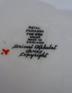 Extremely Rare Paragon Child's Tea or Side Plate. Animal Alphabet Series. "T" stands for Tiger