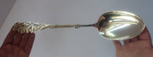Load image into Gallery viewer, SOLID SILVER. Massive 1919 DANISH Serving or Stuffing Spoon by Christian F. Heise. 15 1/2 inches in length

