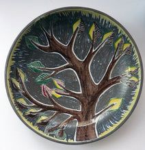 Load image into Gallery viewer, 1950s Swedish LAHOLM Bowl with Stylised Image of a Tree.  Attractive Large Scandinavian Vintage Dish
