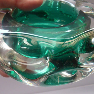 Vintage Cornish Liskeart Green Glass Bowl Jim Dyer