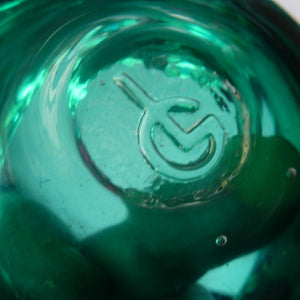 Vintage Cornish Liskeart Green Glass Bowl Jim Dyer