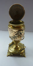 Load image into Gallery viewer, Antique 19th Century Brass Inkwell in the form of a Classical Urn with Ram&#39;s Head Handles
