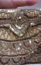 Load image into Gallery viewer, 1940s Pretty Little Vintage Sequin and Glass Beads Evening Purse. Made in Belgium
