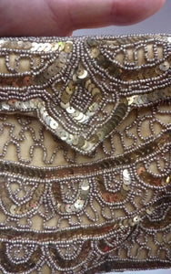 1940s Pretty Little Vintage Sequin and Glass Beads Evening Purse. Made in Belgium
