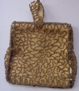 Pretty Little Vintage Sequinned Evening Purse. Made in Belgium: 1940s