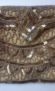1940s Pretty Little Vintage Sequin and Glass Beads Evening Purse. Made in Belgium