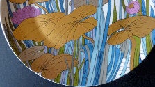 1970s Rosenthal Charger Alian Le Foll Gold Water Lilies