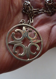 Beautiful Large Vintage 1970s Hallmarked Silver Scottish ORTAK Pendant by Malcolm Gray.