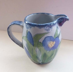 Vintage SCOTTISH Highland Stoneware Jug or Pitcher. Iris Pattern. 6 1/2 inches High