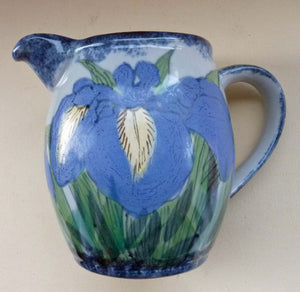 Vintage SCOTTISH Highland Stoneware Jug or Pitcher. Iris Pattern. 6 1/2 inches High