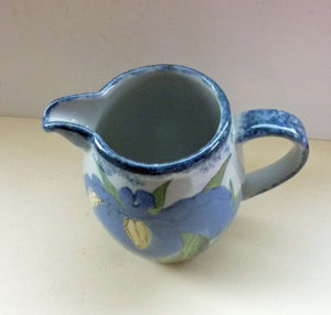 Vintage SCOTTISH Highland Stoneware Jug or Pitcher. Iris Pattern. 6 1/2 inches High