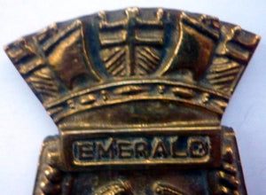 Decorative Vintage Heavy Cast Brass Plaque for Naval Ship HMS Emerald