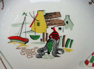 1950s POLPERRO design. Highly Collectable Vintage Alfred Meakin Side Plate