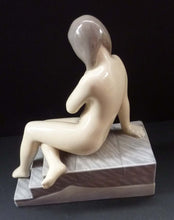 Load image into Gallery viewer, DANISH Royal Copenhagen / Bing and Grondahl Rare 1950s Figurine of The Little Mermaid (Nude on Steps)
