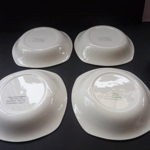 Harder to Source 1950s MIDWINTER Quite Contrary Pattern. Four Shallow Bowls. Designed by Jessie Tate, c 1957