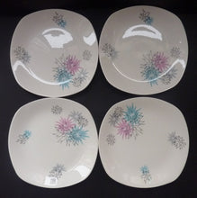 Load image into Gallery viewer, Harder to Source 1950s MIDWINTER Quite Contrary Pattern. Four Side Plates. Designed by Jessie Tate, c 1957

