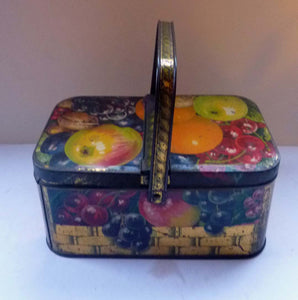 Rare Early 20th Century Small French Tin Picnic Box - with Carrying Handle