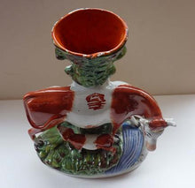 Load image into Gallery viewer, Large Staffordshire Spill Vase / Antique Figurine of a Cow Suckling her Calf by the Side of a River
