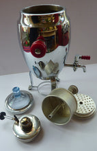 Load image into Gallery viewer, WMF 1930s ART DECO Coffee Percolator  / Hot Water Samovar / Portable Kettle with Spirit Burner. Shiny Chrome Plate. Ostrich Mark
