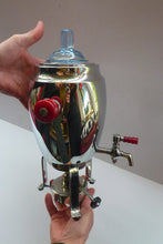 Load image into Gallery viewer, WMF 1930s ART DECO Coffee Percolator  / Hot Water Samovar / Portable Kettle with Spirit Burner. Shiny Chrome Plate. Ostrich Mark
