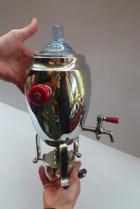 WMF 1930s ART DECO Coffee Percolator  / Hot Water Samovar / Portable Kettle with Spirit Burner. Shiny Chrome Plate. Ostrich Mark