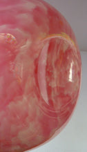 Load image into Gallery viewer, Lovely LARGE Chunky Vintage Globular Vase. With Pink and White Swirls; Cased in Clear Glass
