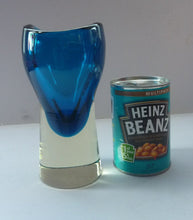 Load image into Gallery viewer, Vintage 1960s Czechoslovakian Harrachov “Evening Blue” Chunky Glass Vase, Designed by Milan Metelak c 1968
