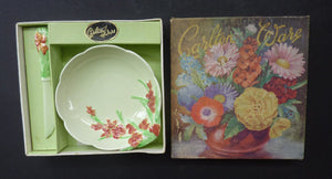 1950s Carlton Ware Forget me Not Butter Dish with Rare Spreading Knife. ORIGINAL BOX