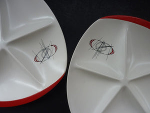 1950s ATOMIC Carlton Ware Orbit Pattern Large Serving Platter. Very Rare Dish with five compartments