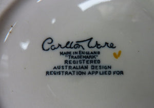 1950s Carlton Ware Forget me Not Butter Dish with Rare Spreading Knife. ORIGINAL BOX