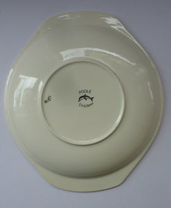Beautiful Large 1970s Poole DELPHIS Wall Plate or Charger with Unusual Handle Sections to each side