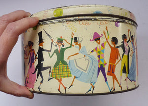 Large STORAGE BOX. Early 1960s Sweetie Tin for Pascall's White Heather Chocolates and Toffees. Fabulous Vintage Design