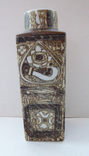 Load image into Gallery viewer, LARGE Vintage 1960s ROYAL COPENHAGEN Aluminia Faience Vase. 9 inches. Abstract Baca by Nils Thorsson
