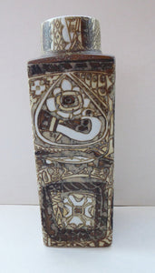 LARGE Vintage 1960s ROYAL COPENHAGEN Aluminia Faience Vase. 9 inches. Abstract Baca by Nils Thorsson