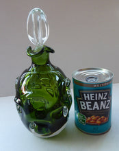 Load image into Gallery viewer, SWEDISH ASEDA GLASBRUK &quot;Thumbprint&quot; Decanter. Stylish Vintage Bristol Dark Green Glass. Designed by Bo Bergstom, Sweden
