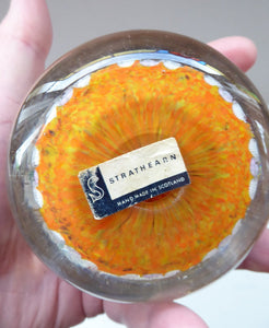 Scottish Glass. Strathearn Millefiori Canes and Latticino Eight Spoke MAGNUM Paperweight