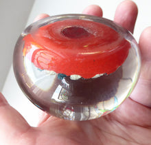 Load image into Gallery viewer, Vintage Scottish Paperweight VASART GLASS. Red Ground with Thirteen Spokes and Millefiori Canes
