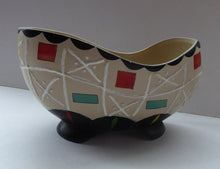 Load image into Gallery viewer, Rare BRENTLEIGH WARE 1950s Decorative Footed Bowl: NOVENTA Shape and Rarer Beige Colour
