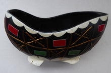 Load image into Gallery viewer, Rare BRENTLEIGH WARE 1950s Decorative Footed Bowl: NOVENTA Shape and Black Colour
